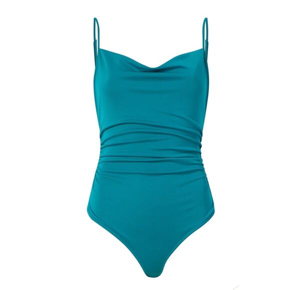 NEW cinq a sept Marta Bodysuit in Blue Jade - Picture 3 of 14